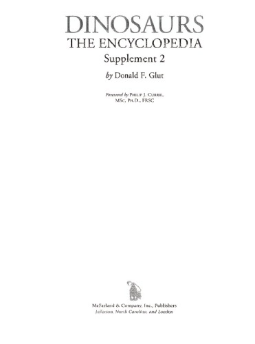 Dinosaurs The Encyclopedia Supplement 2 Glut Df