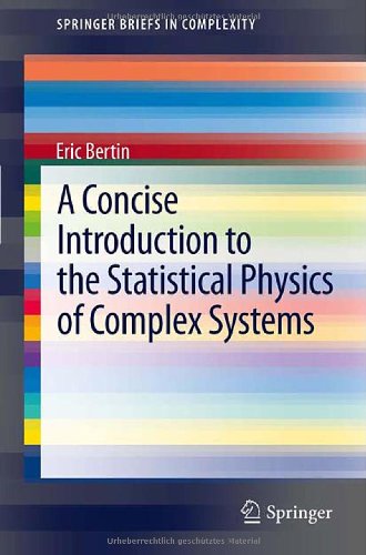 A Concise Introduction To The Statistical Physics Of Complex Systems 1st Edition Eric Bertin Auth