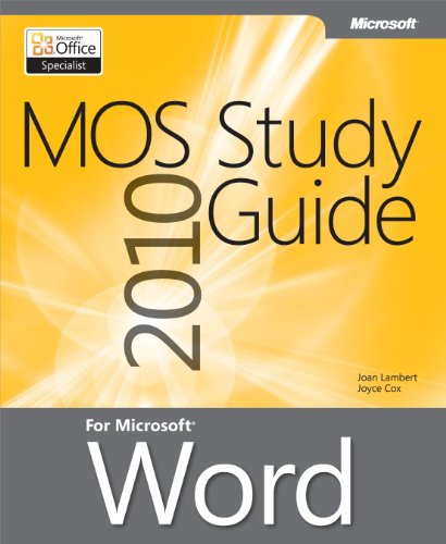 Mos 2010 Study Guide For Microsoft Word Joyce Cox Joan Lambert