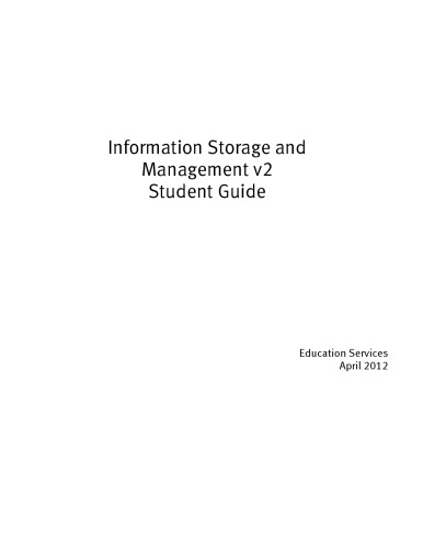 Information Storage And Management V2 Student Guide Emc Corporation