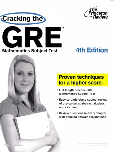 Cracking The Gre Mathematics Subject Test 4th Edition Stephen A Leduc