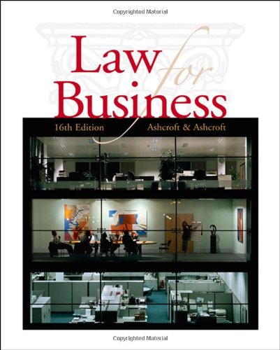 Cengage Advantage Books Law For Business 16th Edition John D Ashcroft
