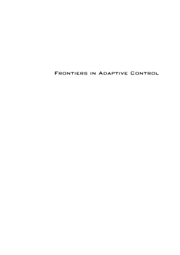 Frontiers In Adaptive Control Edited By Shuang Cong