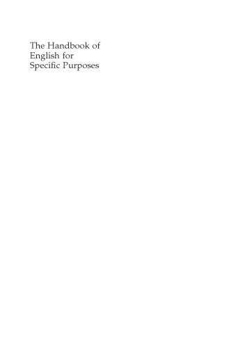 The Handbook Of English For Specific Purposes B Paltridge S Starfield Editors