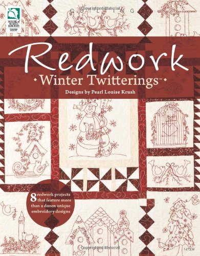 Redwork Winter Twitterings Pearl Louise Krush