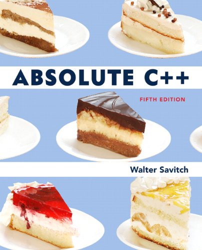 Absolute C 5th Edition Walter Savitch Kenrick Mock