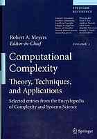 Computational Complexity Selected Entries From The Encyclopedia Of Computational Complexity And Systems Science Meyers Ra Ed