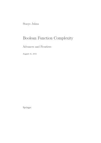 Boolean Function Complexity Draft Jukna S