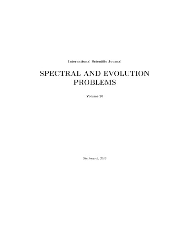 Spectral And Evolution Problems Proceedings 20th Crimean Autumn Mathematical Schoolsymposium Kromshxx V 20 Kopachevsky Nd