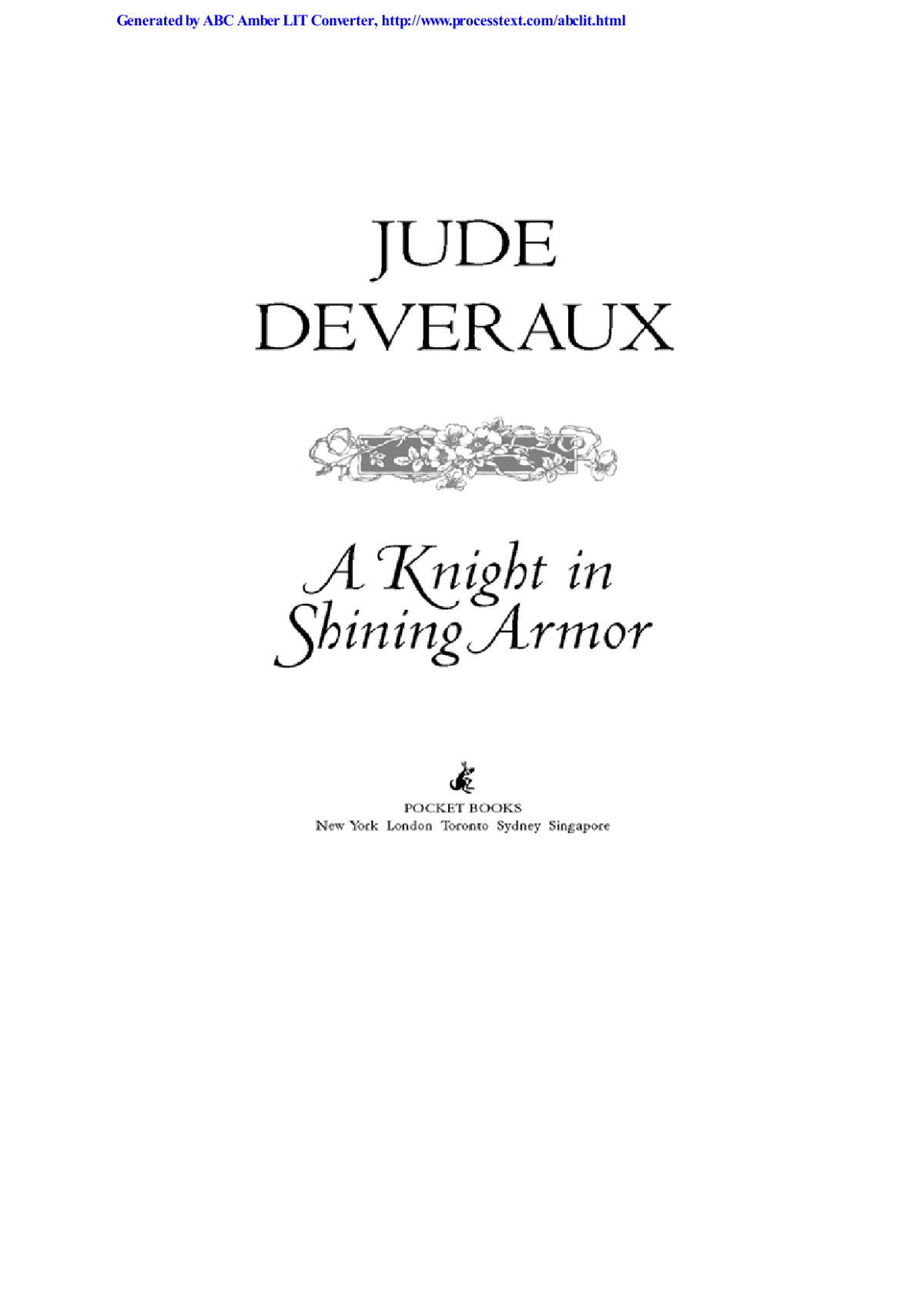 A Knight In Shining Armor Reprint Jude Deveraux