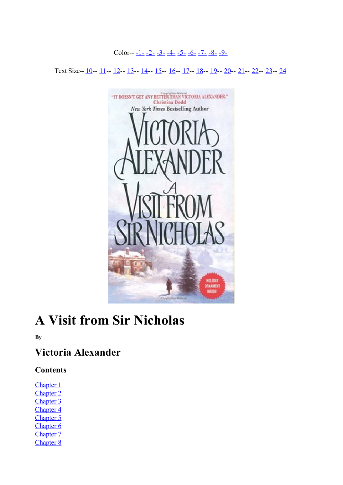 A Visit From Sir Nicholas Alexander Victoria