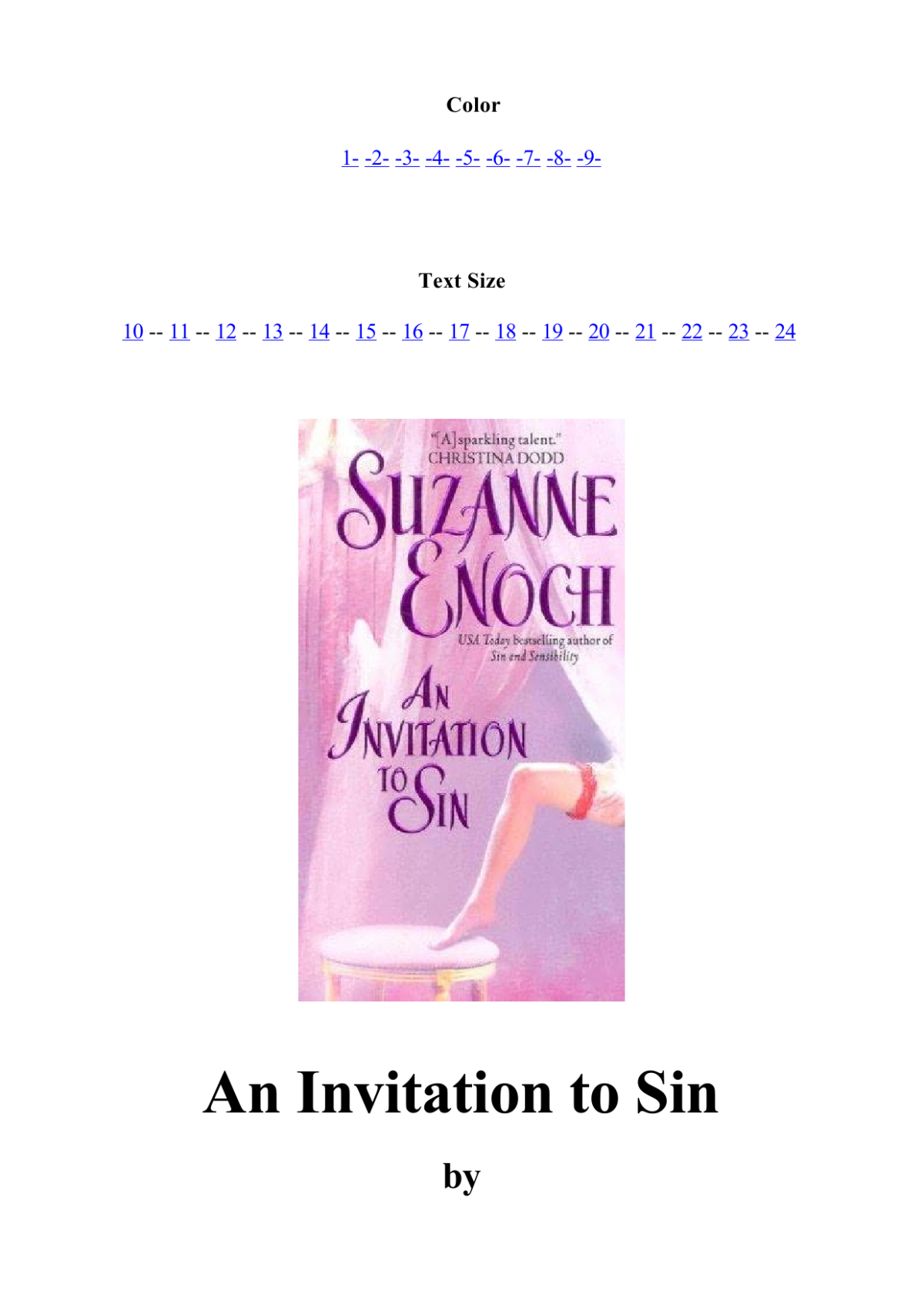 An Invitation To Sin Enoch Suzanne