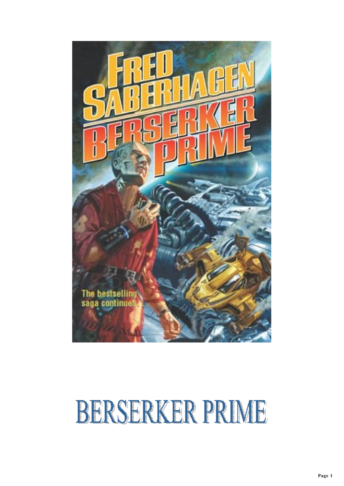 Berserker Prime Saberhagen Fred