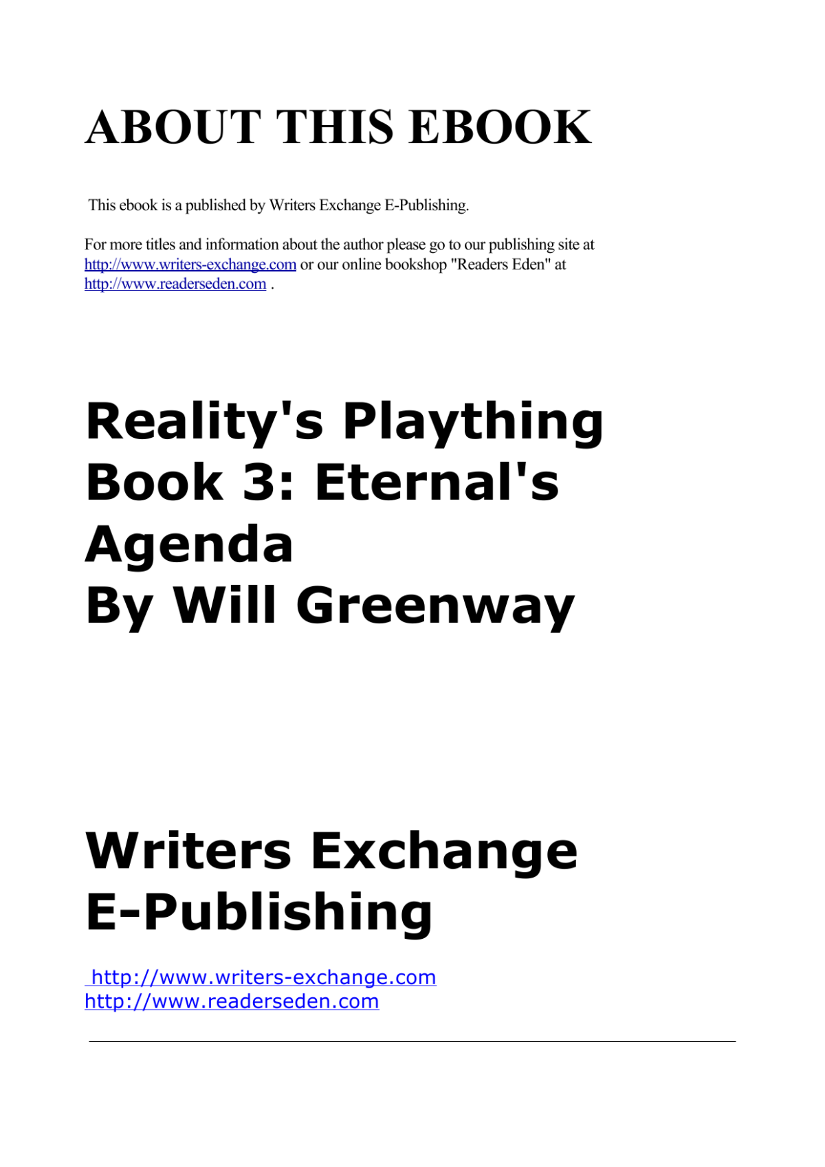 Eternals Agenda Greenway Will