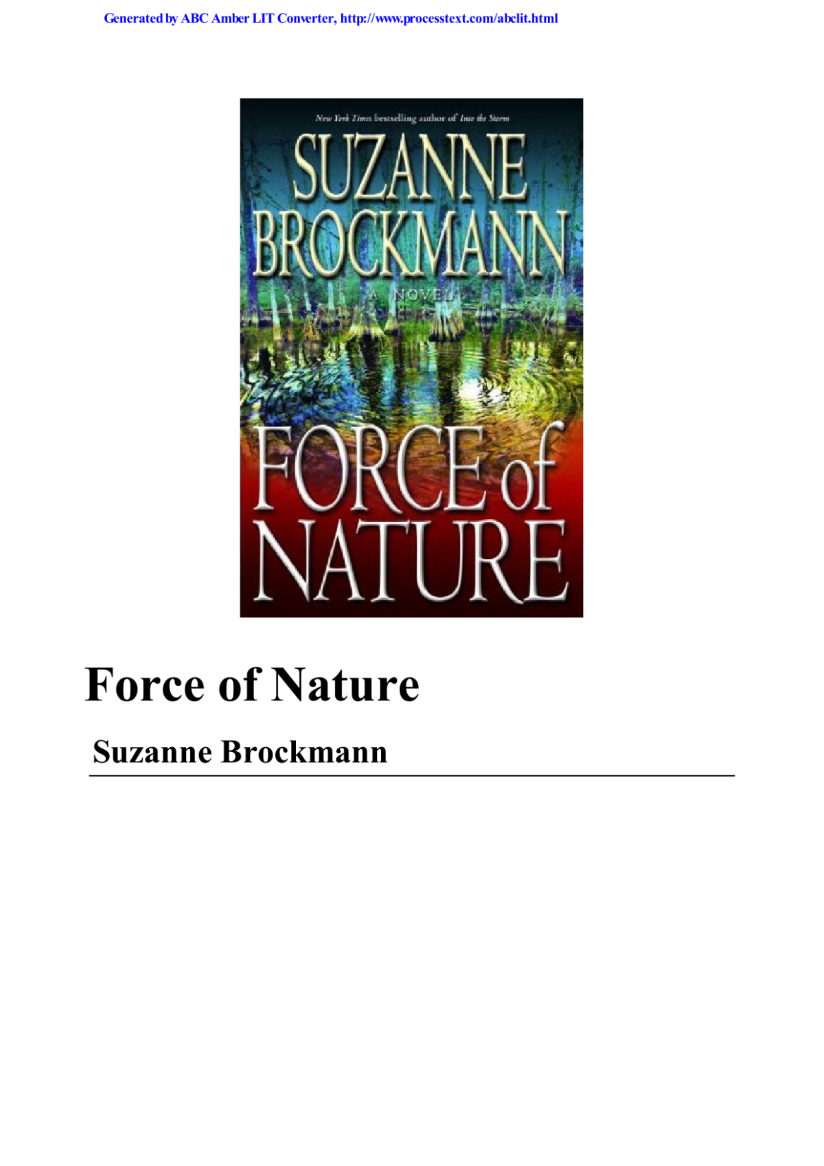 Force Of Nature Brockmann Suzanne