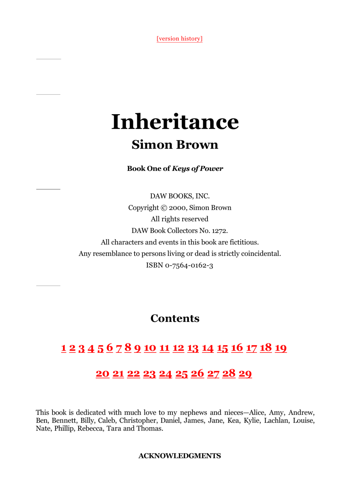 Inheritance Brown Simon