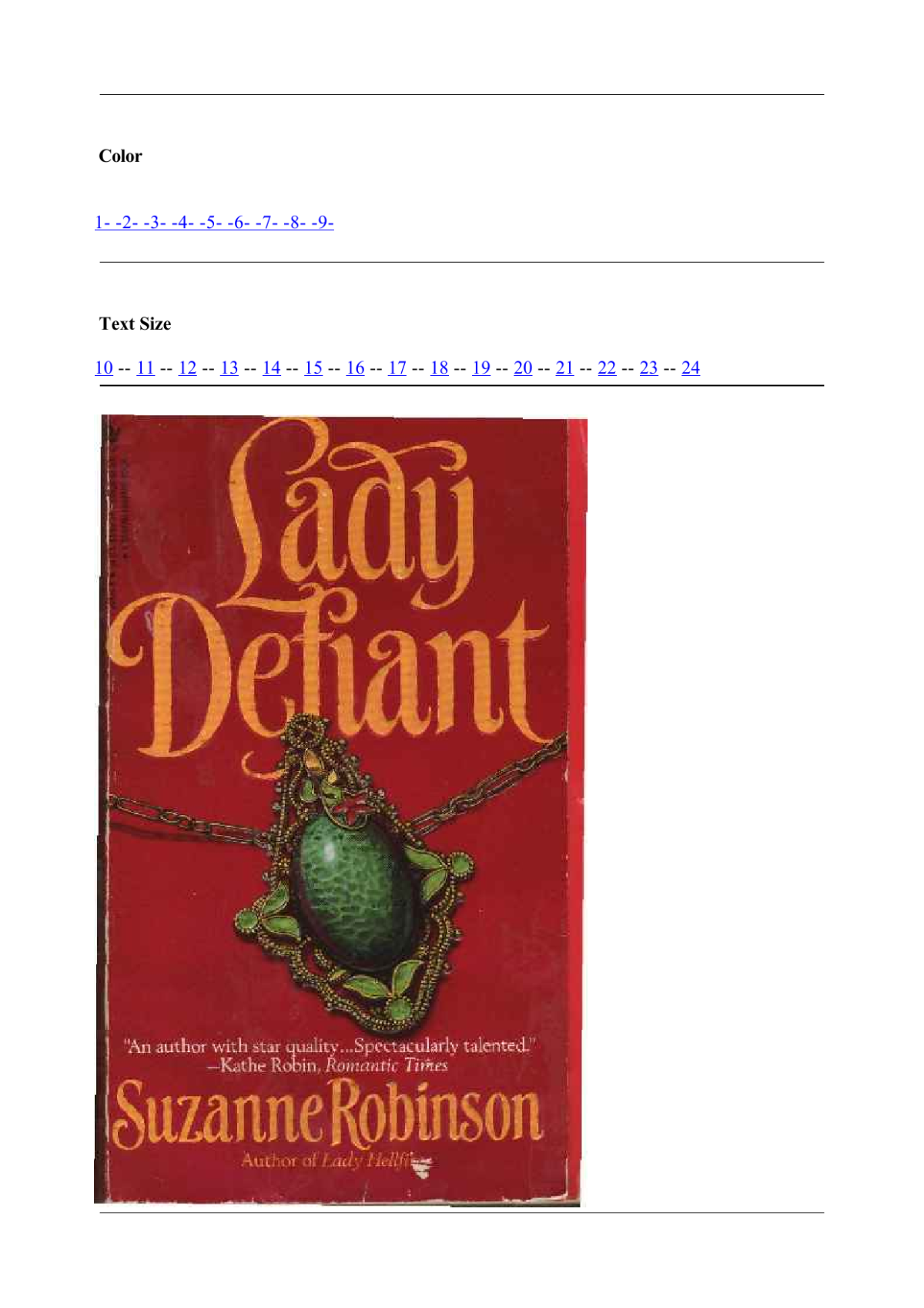 Lady Defiant Robinson Suzanne