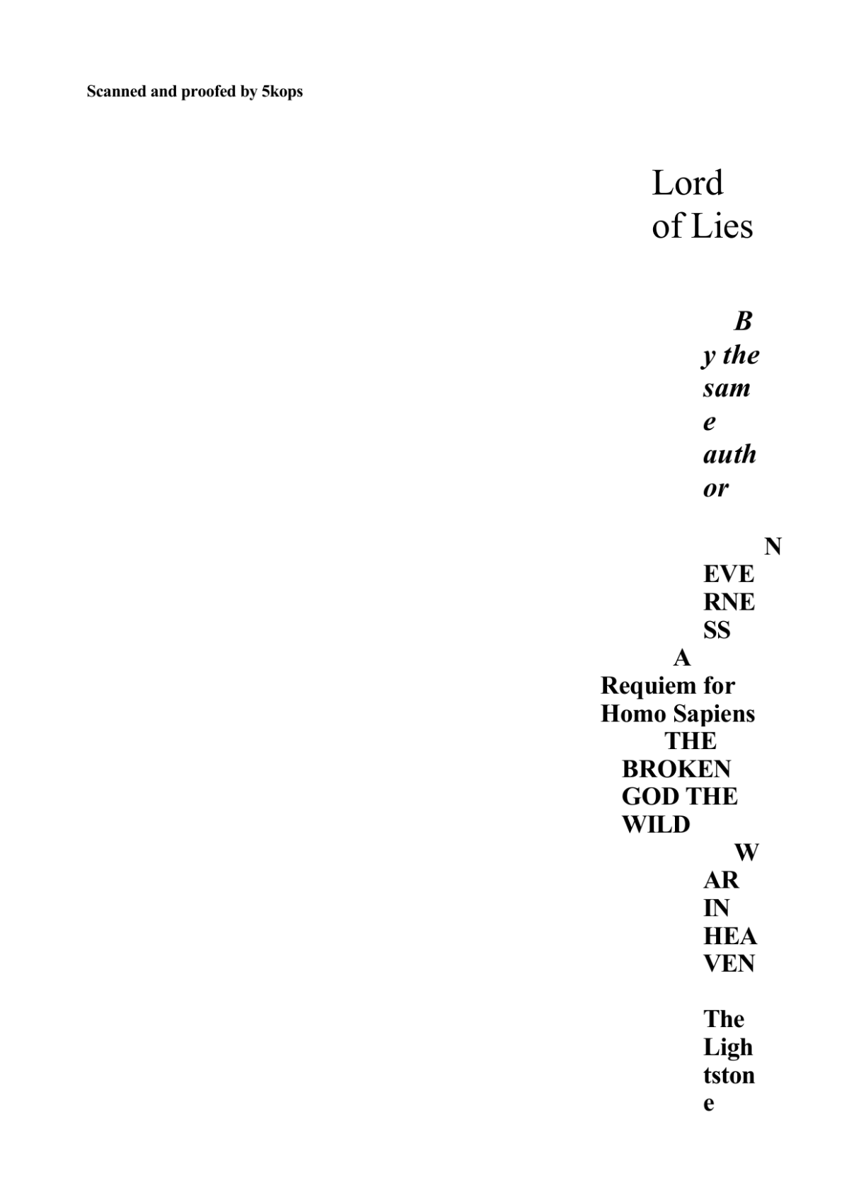 Lord Of Lies Zindell David