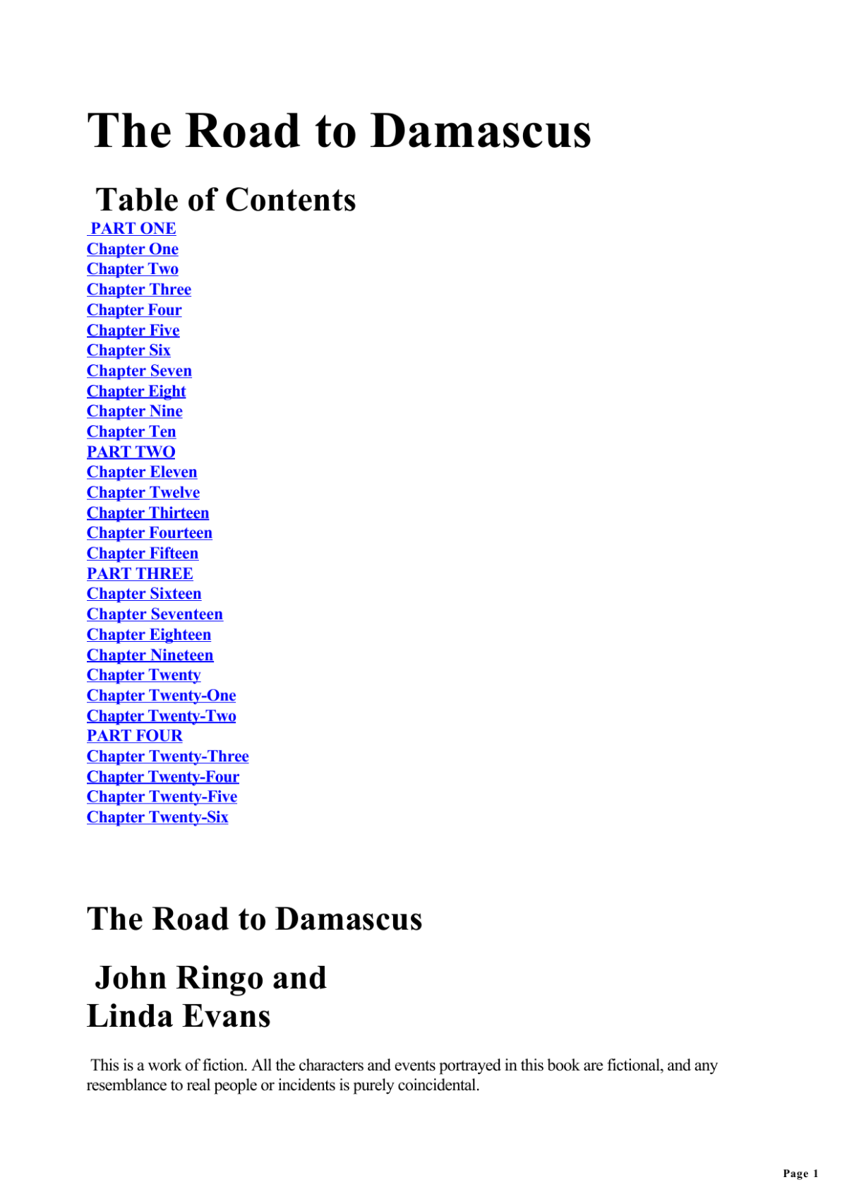 Road To Damascus Ringo John
