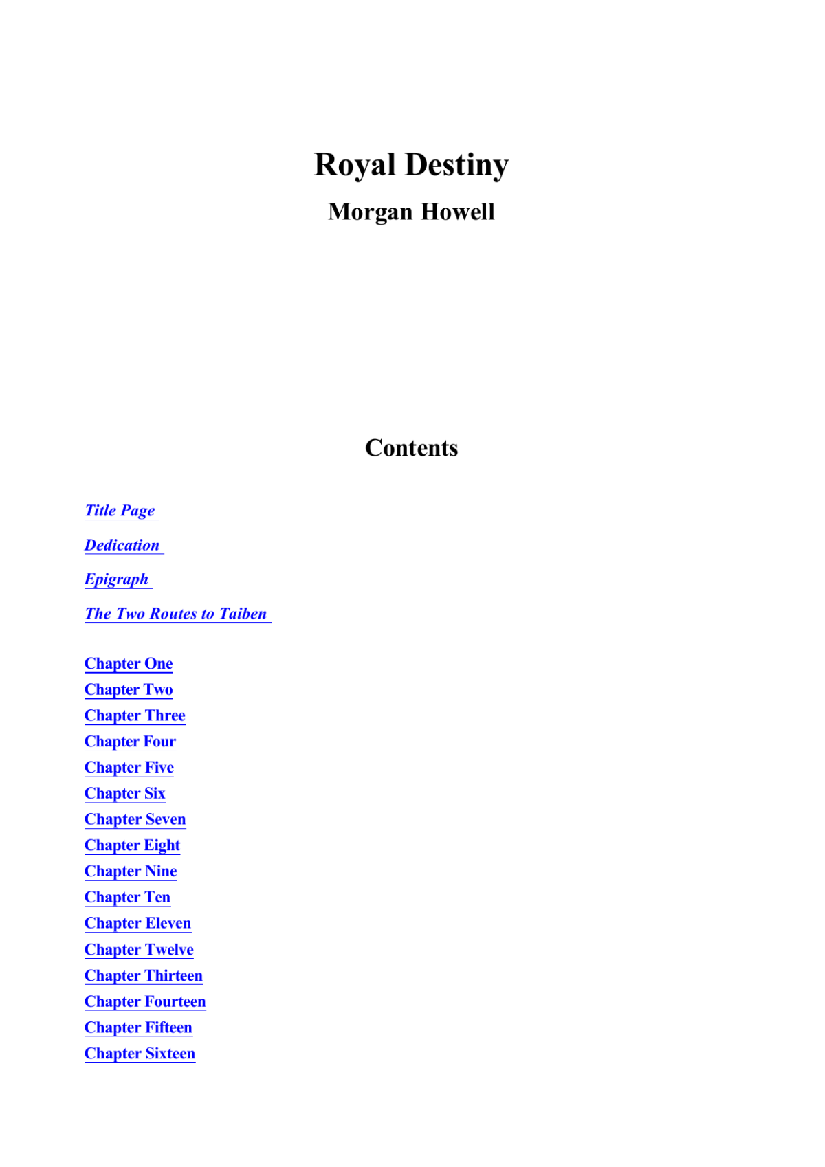 Royal Destiny Howell Morgan