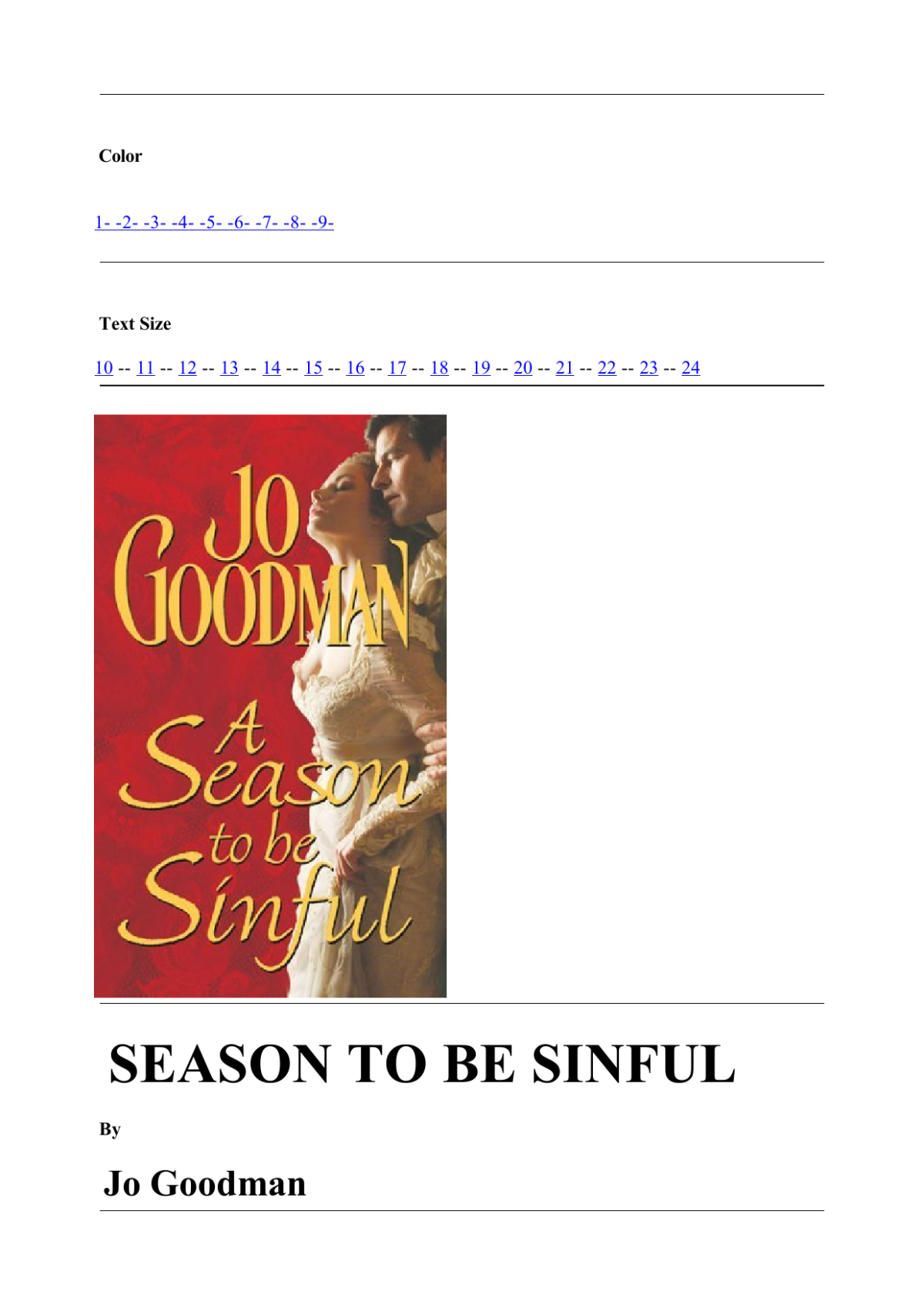 Season To Be Sinful Goodman Jo