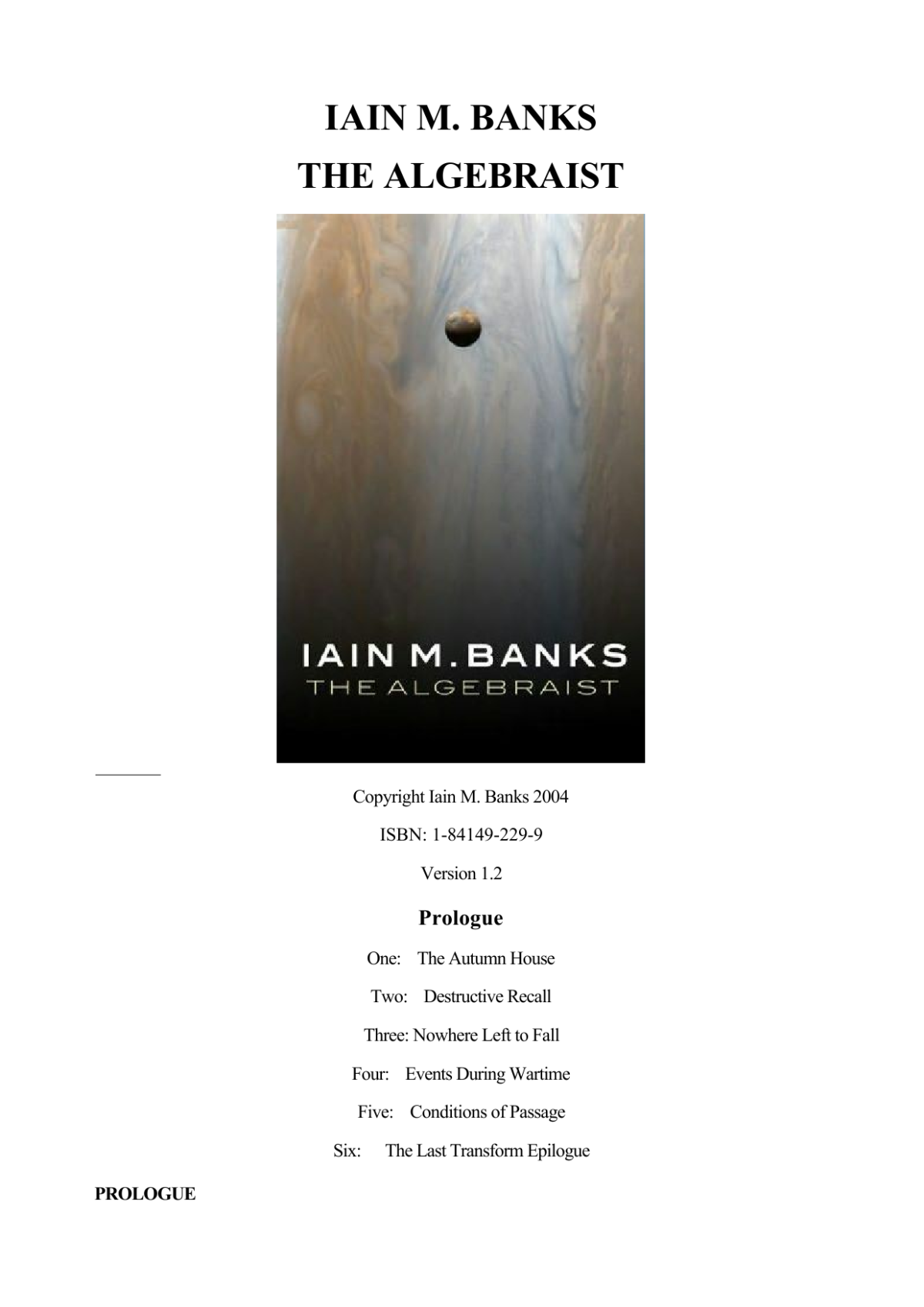 The Algebraist Banks Iain M