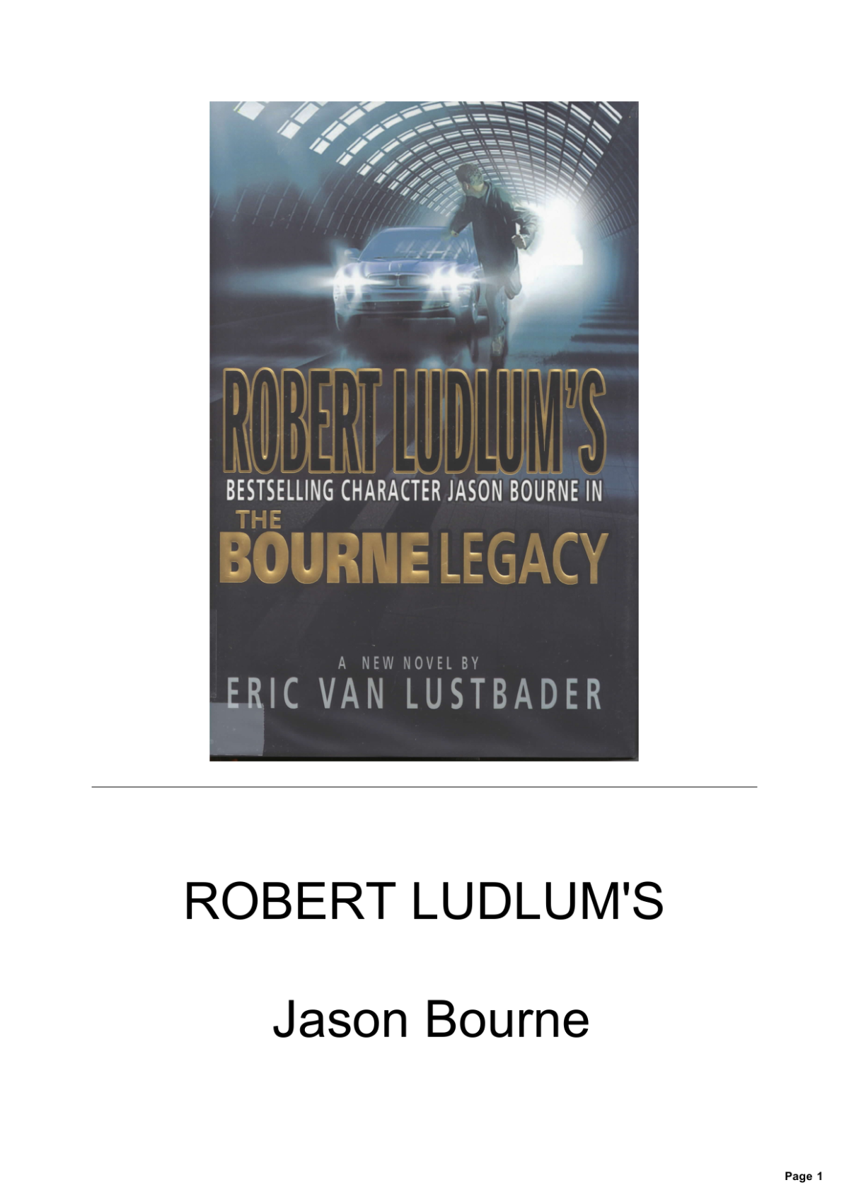 The Bourne Legacy Van Lustbader Eric