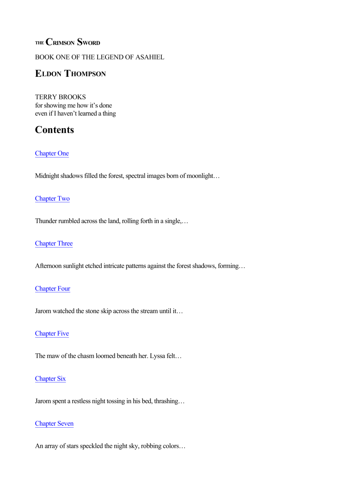The Crimson Sword Thompson Eldon