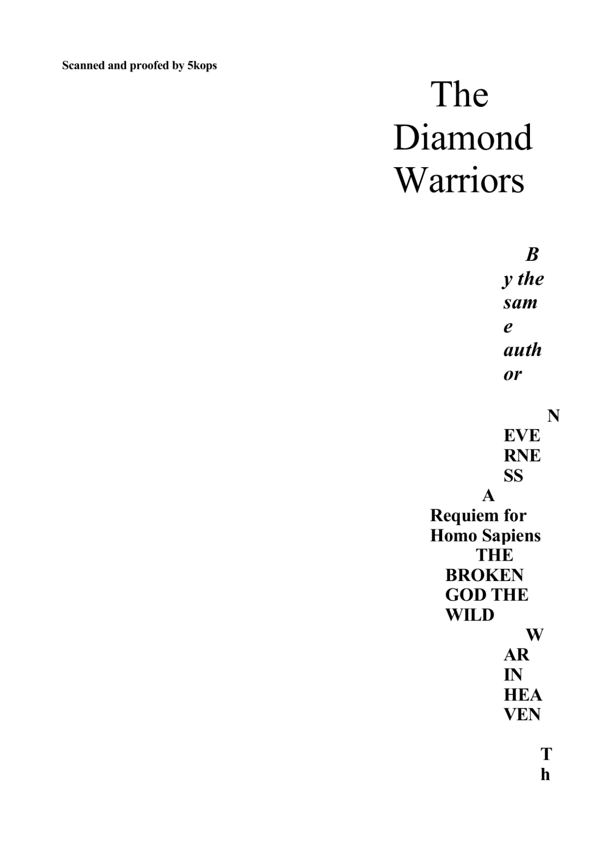 The Diamond Warriors Zindell David