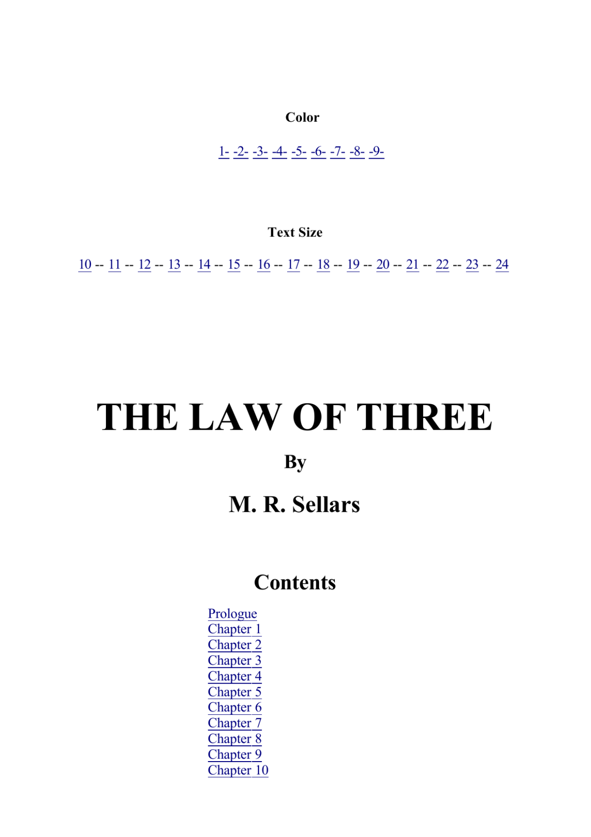 The Law Of Three Sellars M R