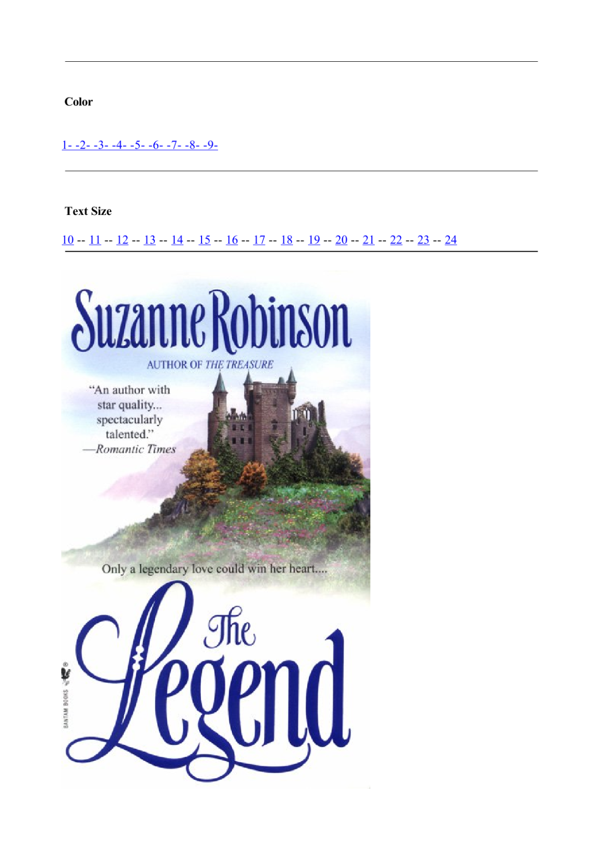 The Legend Robinson Suzanne