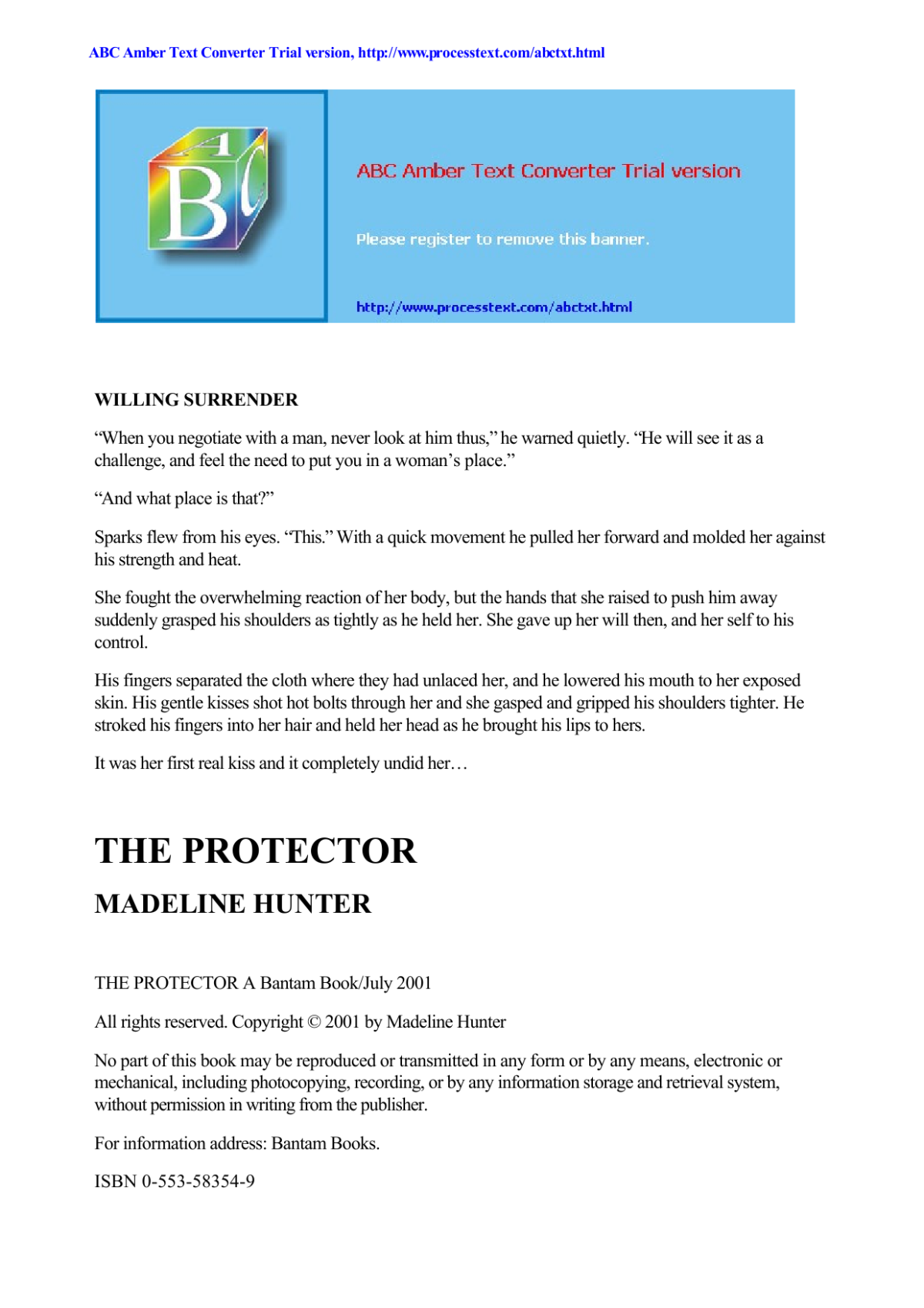 The Protector Hunter Madeline