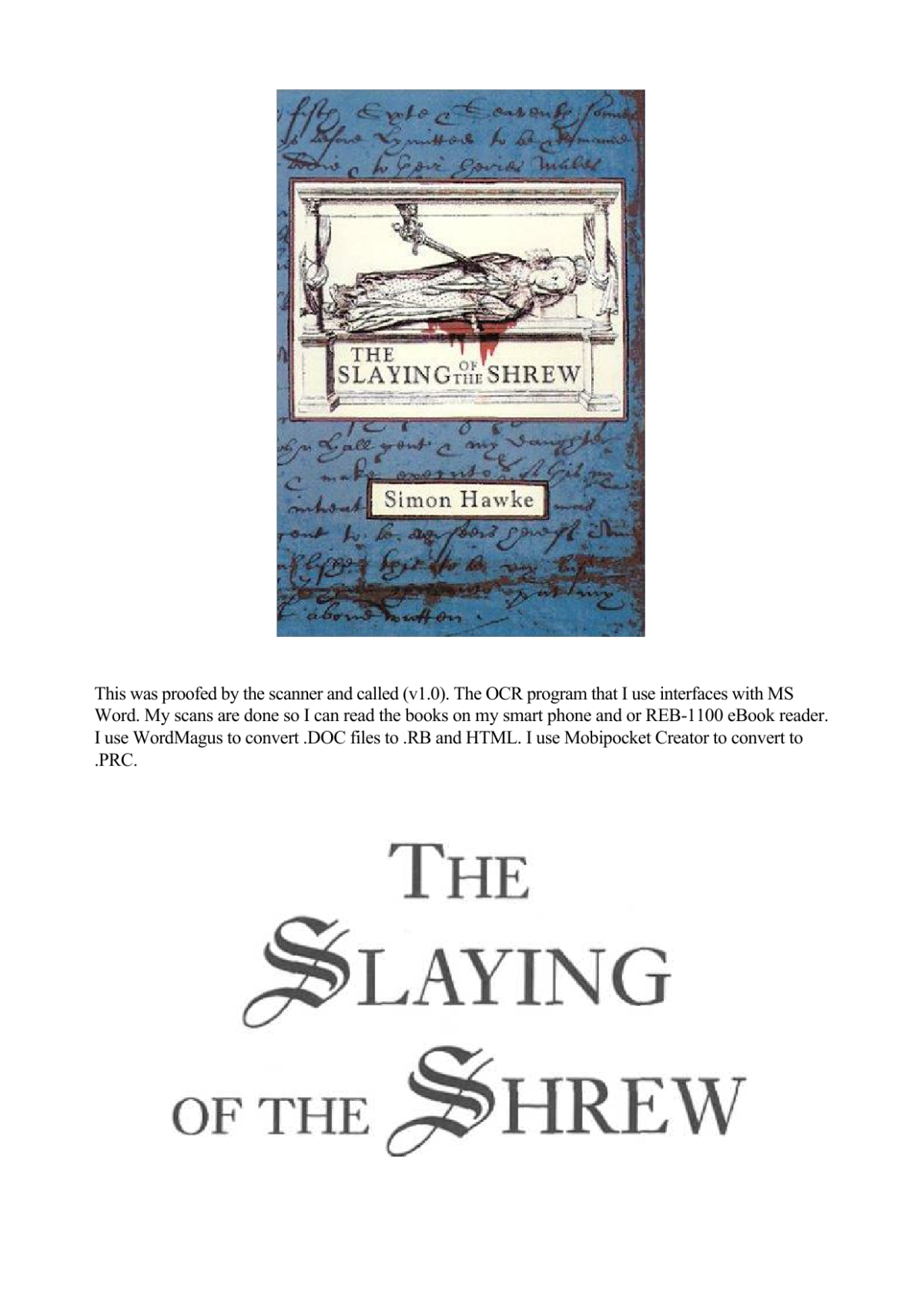 The Slaying Of The Shrew Hawke Simon
