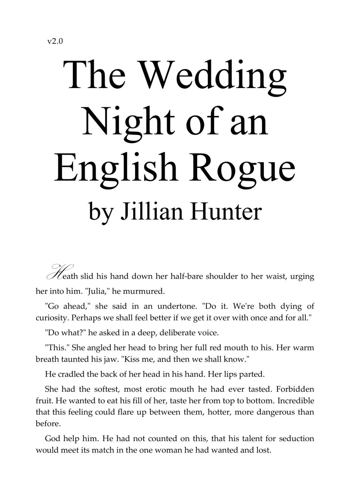 The Wedding Night Of An English Rogue Hunter Jillian