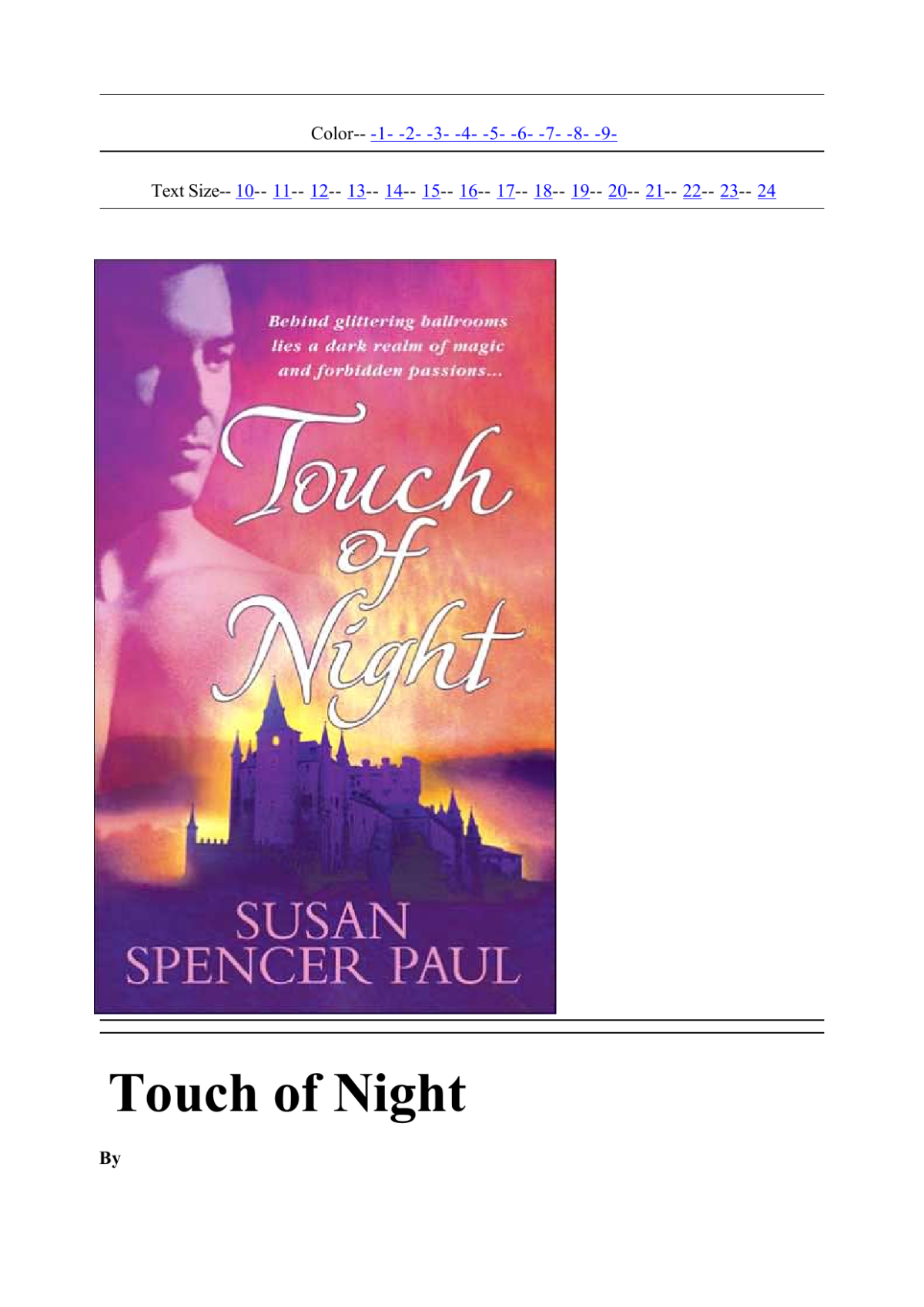 Touch Of Night Paul Susan Spencer