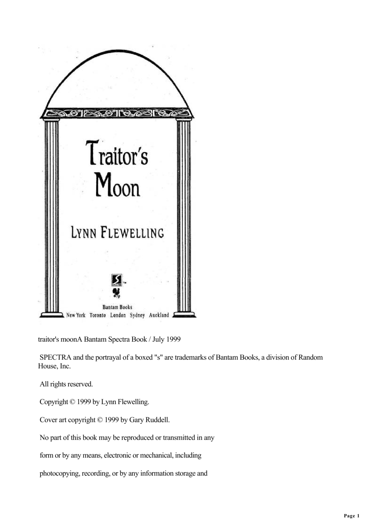 Traitors Moon Flewelling Lynn