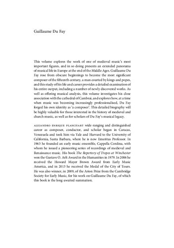 Guillaume Du Fay The Life And Works Alejandro Enrique Planchart