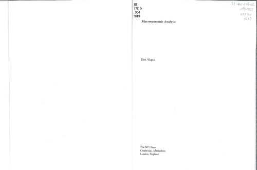 Macroeconomic Analysis Dirk Niepelt