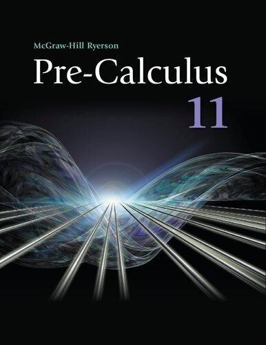 Precalculus 11 Student Text Bruce Mcaskill Wayne Watt Eric Balzarini Et Al