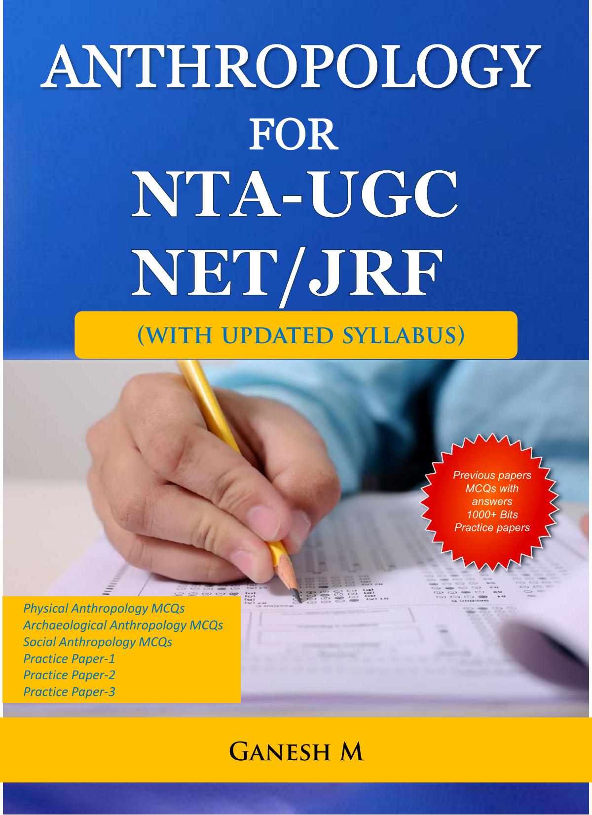 Anthropology For Nta Ugcnet Jrf 1st Edition Ganesh Moolinti