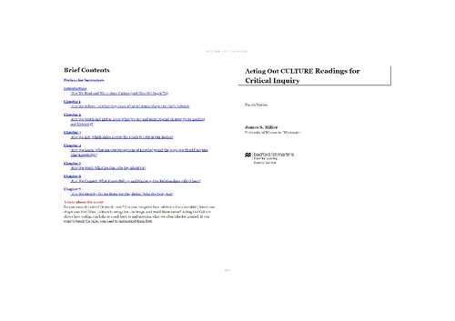 Acting Out Culture Readings For Critical Inquiry 4th Edition James S Miller