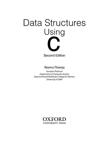 Data Structures Using C 2nd Edition Reema Thareja
