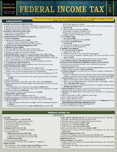 Federal Income Tax A Quickstudy Laminated Law Reference 3rd Edition Elena Martynelson