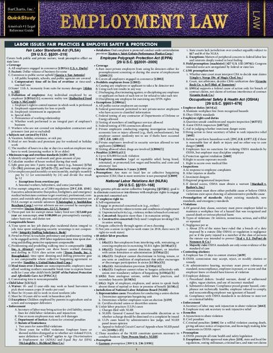 Employment Law A Quickstudy Laminated Law Reference 2nd Edition John Sanchez