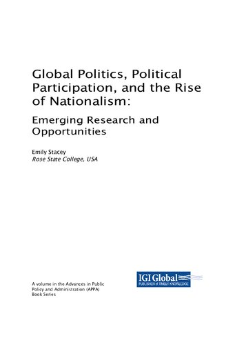 Global Politics Political Participation And The Rise Of Nationalism Emerging Research And Opportunities Emily Stacey
