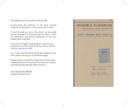 Invisible Oligarchs Bill Berkson