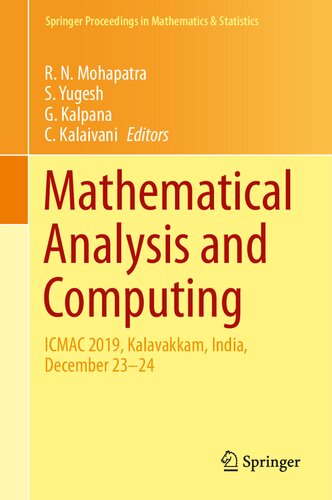 Mathematical Analysis And Computing Icmac 2019 Kalavakkam India December 2324 Ram N Mohapatra
