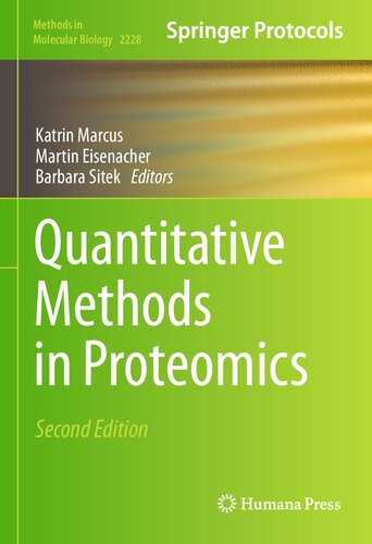 Quantitative Methods In Proteomics 2nd Edition Katrin Marcu Martin Eisenacher