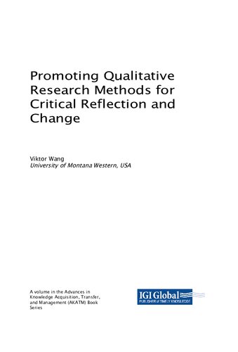 Promoting Qualitative Research Methods For Critical Reflection And Change Viktor Wang