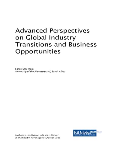 Advanced Perspectives On Global Industry Transitions And Business Opportunities Fanny Saruchera